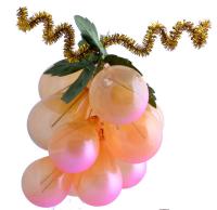 Ёлочное украшение "Виноград",, в пластиковой упаковке, h-11 см