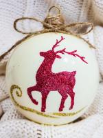 Шар "Сказка зимняя 3", серия "ВС", 85 мм., в подарочной упаковке