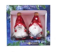 Набор ёлочных игрушек "Праздник" 7, из 2 фигурок, в подарочной упаковке