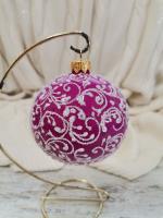 Шар "Вьюнок-веточка морозная Малиновый", 85 мм., без упаковки