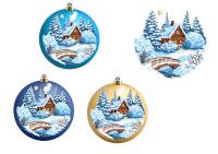 Шар "Заснеженный домик" в подарочной упаковке, 65 мм