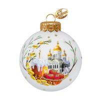 Шар "Святая  Пасха", 65 мм., в подарочной упаковке, бел