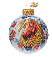 Шар "Конь златогривый, 100 мм., серия ВС, в подарочной упаковке