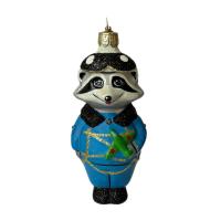 Ёлочное украшение "Енот -летчик"1, в подарочной упаковке, h-11 см