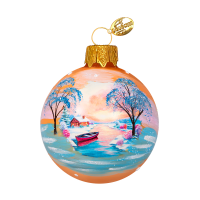 Шар "Пейзаж с лодочкой", 65 мм, в подарочной упаковке