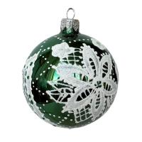 Шар "Кружевной цветок" зелёный, 85 мм., без упаковки