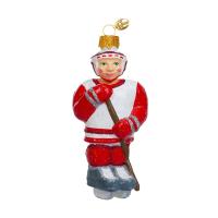 Ёлочное украшение "Хоккеист" красный, в подарочной упаковке, h- 10 см