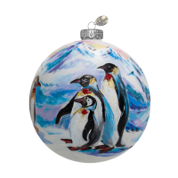 Шар "Пингвины северные", серия "ВС", 100 мм., в подарочной упаковке