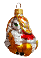 Ёлочное украшение "Лошадка с малышом",  в подарочной упаковке, h-8 см