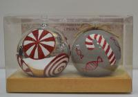 Набор №45  из 2 шаров, серия "ВС", 85 мм., в подарочной упаковке