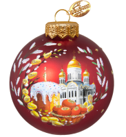 Шар "Святая  Пасха", 65 мм., в подарочной упаковке