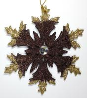Елочное украшение "Снежинка Роскошь Морозко", 120*10мм