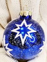 Шар "Снежные звезды", 85 мм., в подарочной упаковке, мультицвет