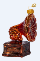 Ёлочное украшение "Граммофон", в подарочной упаковке, h- 9 см