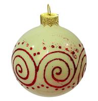 Шар "Кружевные завитки", 65 мм., в подарочной упаковке