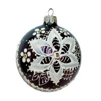 Шар "Кружевной цветок" шоколад, 85 мм., без упаковки