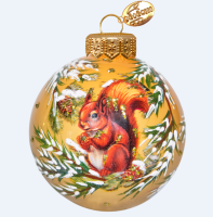 Шар "Белочка с орешком"., 65 мм, в подарочной упаковке