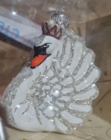 Ёлочное украшение "Лебедь белый", в подарочной упаковке, h- 11 см