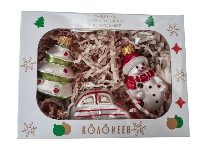 Набор ёлочных игрушек "Сказка" 9, из 3 фигурок, в подарочной упаковке