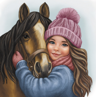 Шар "Девочка и лошадь", 80 мм., в подарочной упаковке