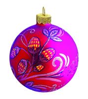 Шар "Народные Узоры Земляника", 65 мм., в подарочной упаковке