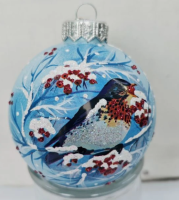 Шар "Дрозд рябинник", 80 мм., в подарочной упаковке