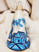 Елочное украшение "Колокольчик Русские Узоры Домики", в подарочной упаковке, h-8 см