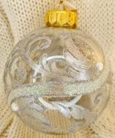 Шар "Серебристая графика", 80 мм., в подарочной упаковке Шар "Серебристая графика", 80 мм., в подарочной упаковке