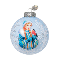 Шар "Снегурочка со снегирём", 80 мм., в подарочной упаковке