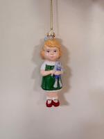 Ёлочное украшение "Девочка с зайчиком", в подарочной упаковке, h- 11 см