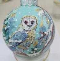 Шар "Снежная сова", 80 мм, в подарочной упаковке