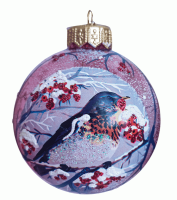 Шар "Дрозд рябинник", 80 мм., в подарочной упаковке