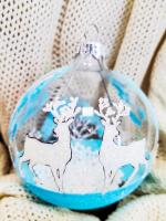 Шар "Олени зимой 1", 80 мм., в подарочной упаковке