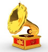 Ёлочное украшение "Граммофон", в подарочной упаковке, h- 9 см