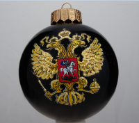 Шар "Герб России" черный, серия "ВС", 100 мм., в подарочной упаковке