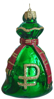 Елочное украшение "Денежный мешок - рубль", в подарочной упаковке, h-10 см