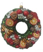 Ёлочное украшение "Рождественский венок", в подарочной упаковке, h- 10,5 см
