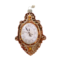 Ёлочное украшение "Часы настенные" бронза, серия "ВС", в подарочной упаковке, h-15 см