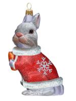 Ёлочное украшение "Зайчик пушистый", в подарочной упаковке, h-  9 см