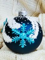 Шар "Бирюзовый перелив 7", серия "ВС", 85 мм., в подарочной упаковке