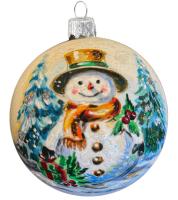Шар "Снеговик с ягодами "ВС", 100 мм., в подарочной упаковке