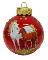 Шар "Лошадь с жеребёнком 1", 65 мм., в подарочной упаковке