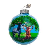 Шар на ёлку "Конь у яблони", 100 мм., в подарочной упаковке