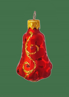 Ёлочное украшение "Колокольчик №2  Ажурный" красный мат., в подарочной упаковке, h-6см