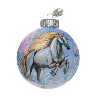 Шар "Конь белоснежный", 100 мм., в подарочной упаковке