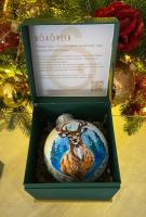 Шар "Северный олень", 100 мм., в подарочной музыкальной коробке