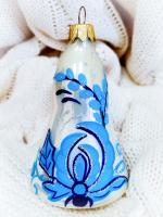 Елочное украшение "Колокольчик Русские Узоры Цветок маленький", в подарочной упаковке, h-8 см