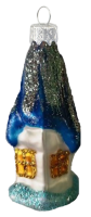 Ёлочное украшение "Домик", синий, в подарочной упаковке, h-10см