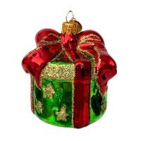 Ёлочное украшение "Праздничный подарок"зелёный, в подарочной упаковке, h-7,5 см