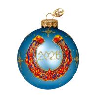 Шар на ёлку "Подкова 2026", 80 мм., в подарочной упаковке